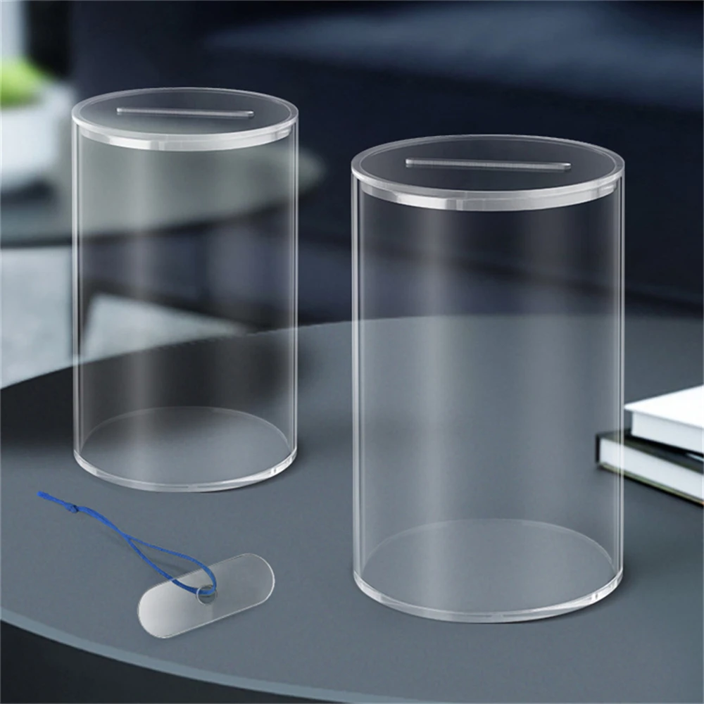 Alcancía grande para adultos, alcancía transparente acrílica, billetes para monedas, tarro de ahorro de dinero, tarro de cambio sin abrir, 1 ud.