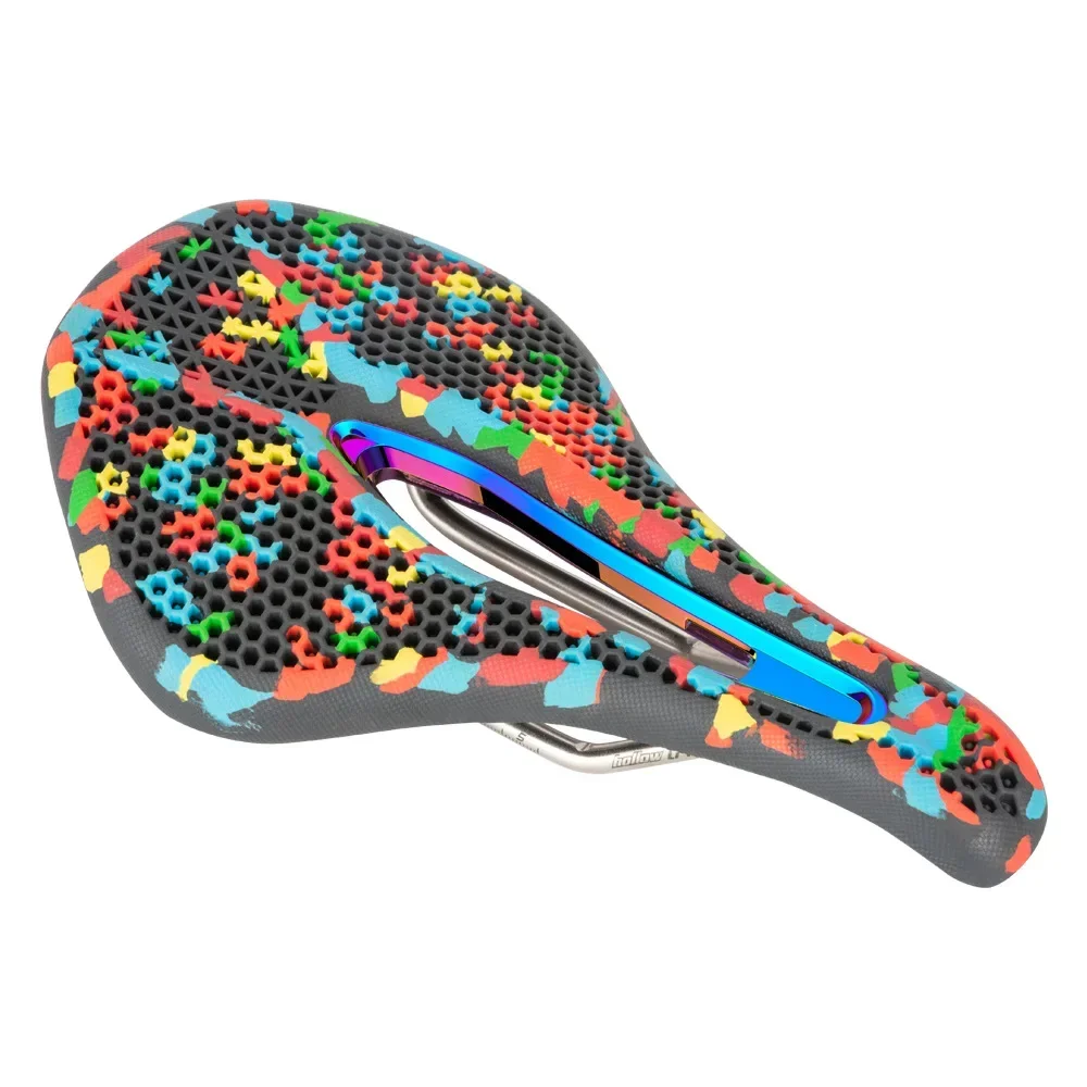 

PROMEND 3D Printed Honeycomb Bicycle Cushion Soft and Comfortable Steel Bow Mountain Bike Road Bike Cool Hollow Saddle