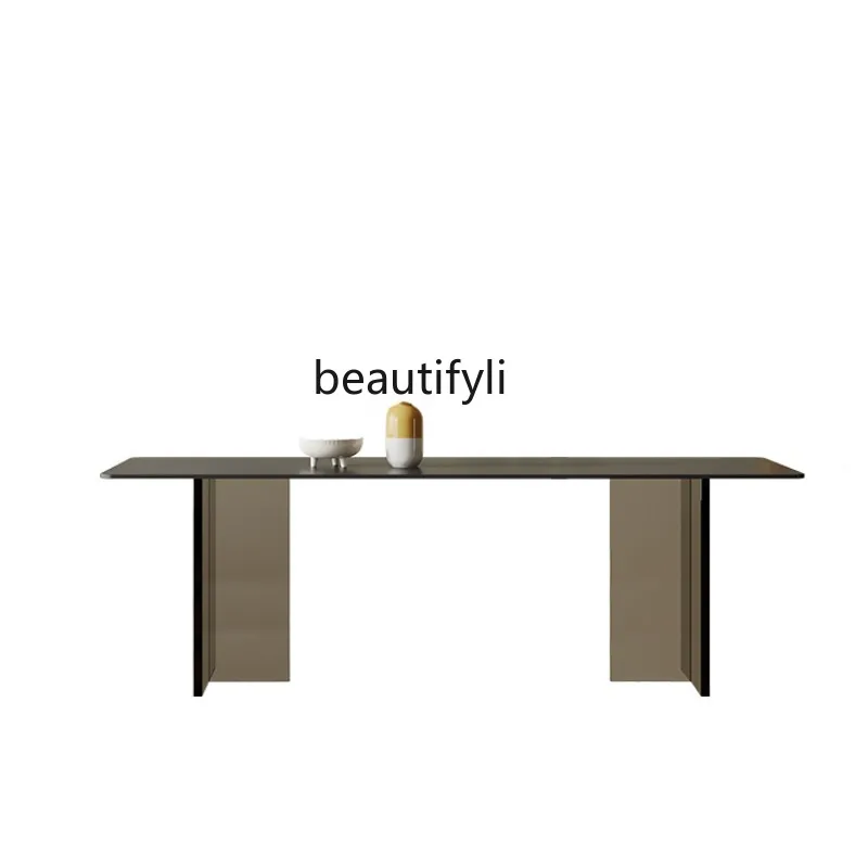 

Acrylic Stone Plate Dining Table Modern Simple Small Apartment Home Dining Table Rectangular Suspension Table