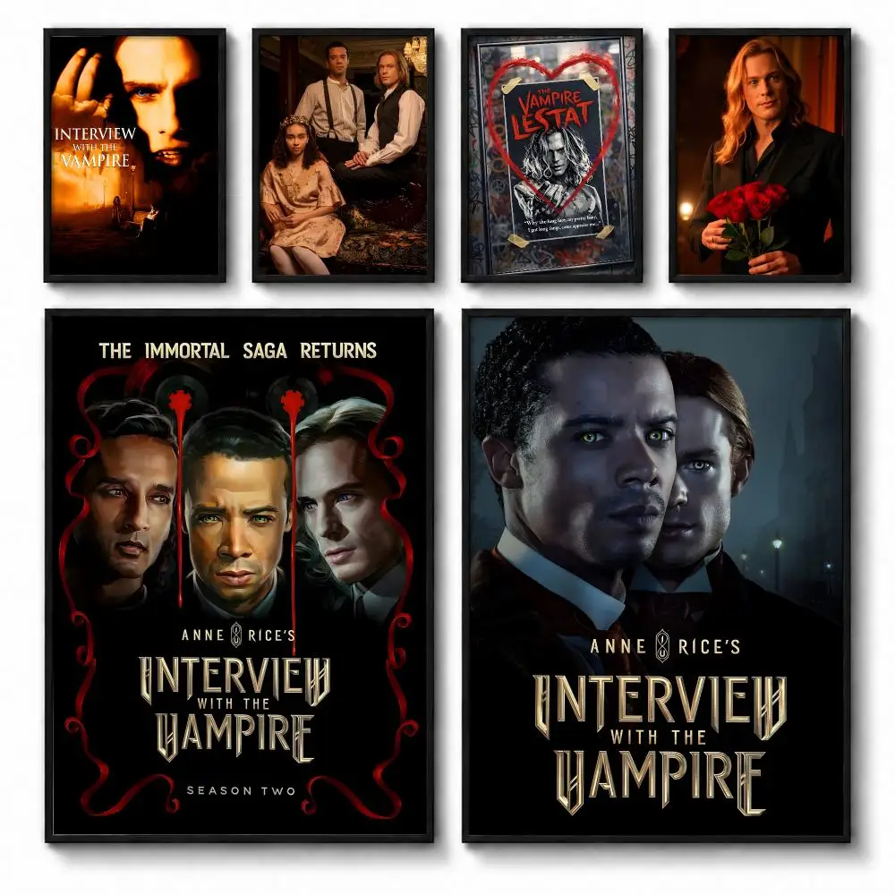 Movie T-The Vampire Lestat Poster Self-adhesive Art Waterproof Paper Sticker Coffee House Bar Room Wall Decor