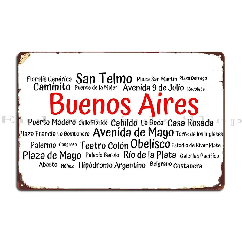 Буэнос-Айрес и основные аттракционы, металлический знак, постер, клубный бар, Настенный декор, пещера, персонализированный Настенный декор, жестяной знак, постер
