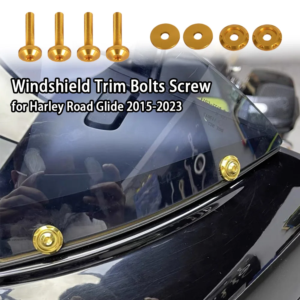 

Colors Fairing Windshield Trim Bolts Screw For Harley Road Glide 2015-2023 Aluminum 6061 Windshield Screws