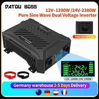 DATOUBOSS 12v 24v to 220V 1200w 2300w Two Voltages Support dc ac Inverter 12v to 220v EU Peak Power 4000W Use for Cars LiFePo4