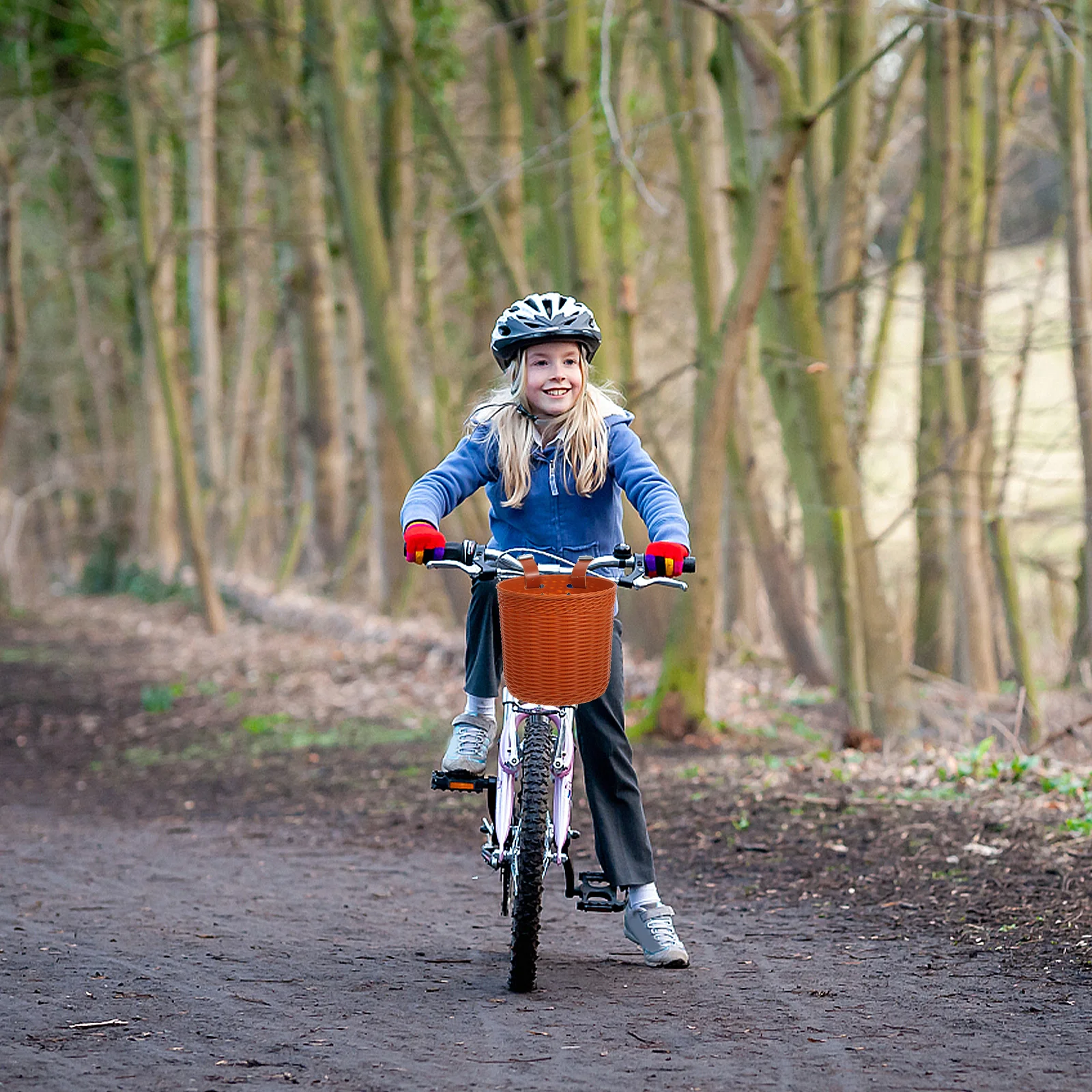 

Bike Front Basket Plastic Sturdy Large Capacity Handlebar Frame Storage Holder for Bicycle Mountain Bike Convenient Riding