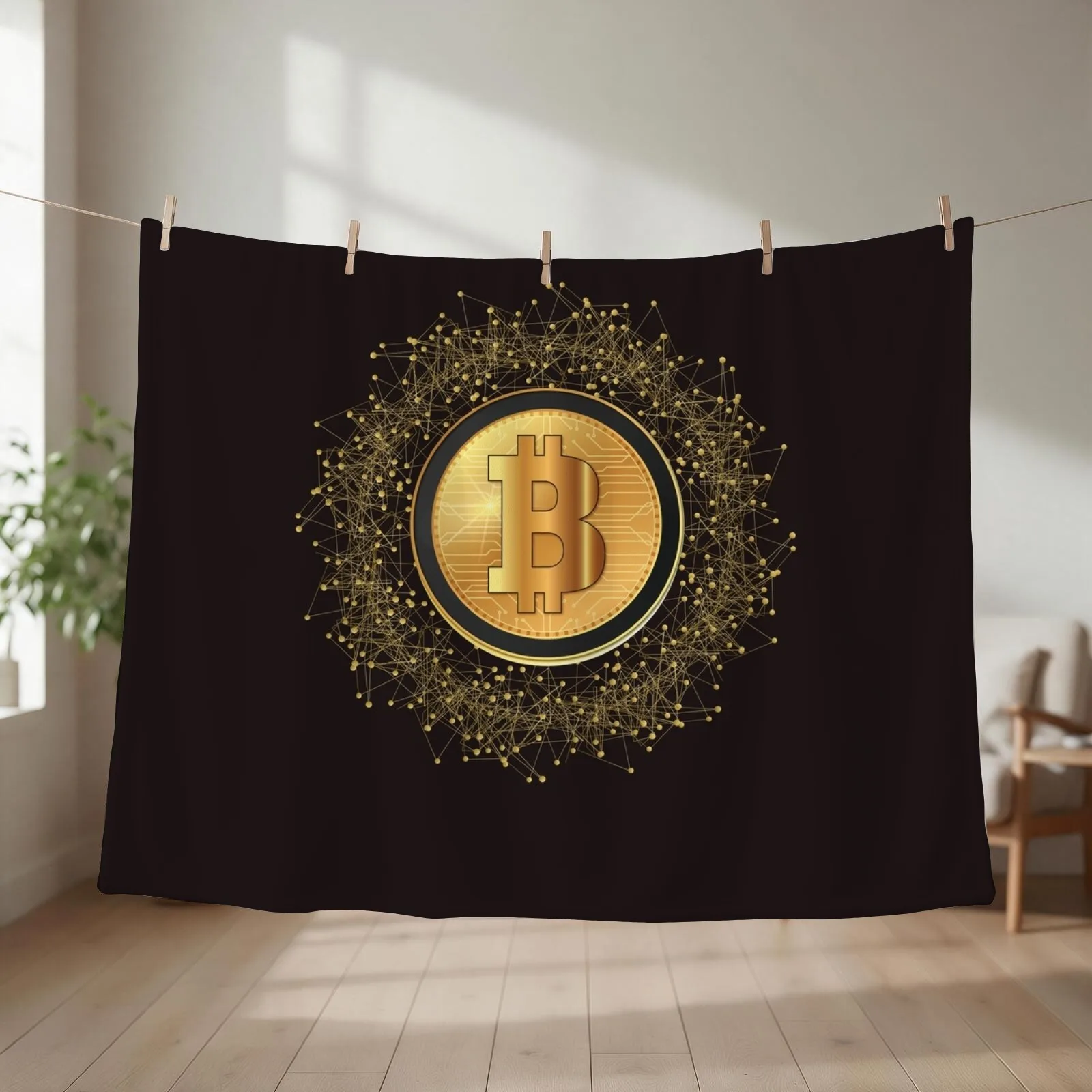 Bitcoin BTC Crypto Throw Blanket Custom Blankets Sofas Of Decoration Beach valentine gift ideas Blankets