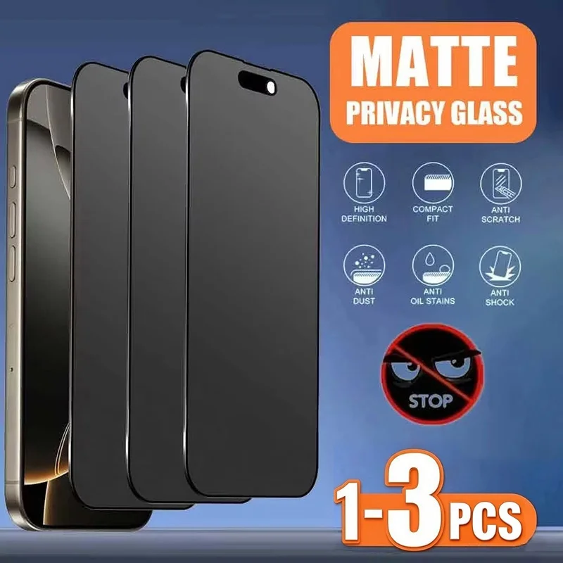 Matte Privacy Screen Protector For iPhone 17 18 Pro Max 16 13 14 15 Pro 11 12 Air 7 8 Plus XR SE Anti-Spy Ceramic Film Not Glass