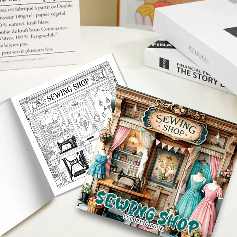 Cross-border new best-selling sewing shop coloring book coloring book adult graffiti coloring book coloring book