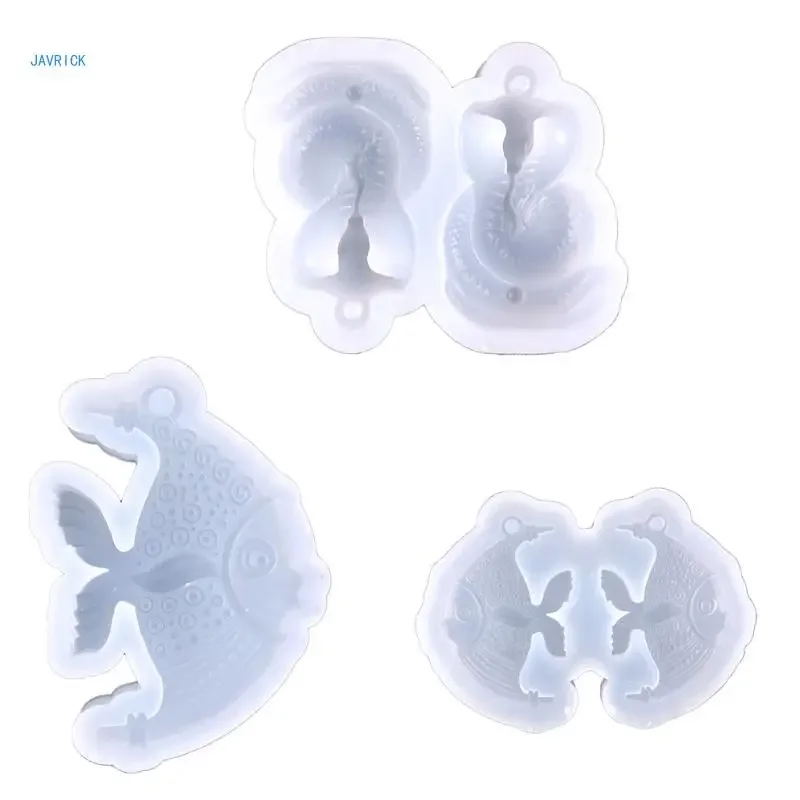 

Resin Casting Silicone Mold Snake Goldfish Keychain Pendant Earrings Mould