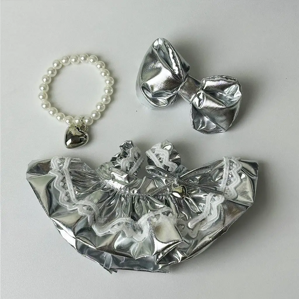 Mini Ropa para muñecas, accesorios para Ropa Labubu de 15-17cm y Vestido de muñeca de algodón de 10cm, traje, collar, Ropa