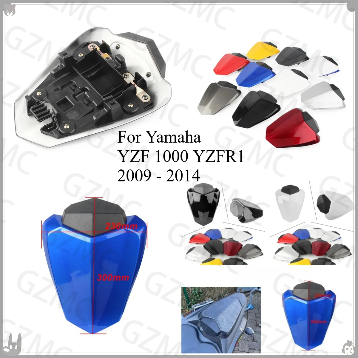 غطاء خلفي للمقعد الخلفي لياماها YZF 1000 YZFR1 2009 - 2014 غطاء خلفي للمقعد الخلفي للدراجة النارية جزء هدية 2010 2013 #1