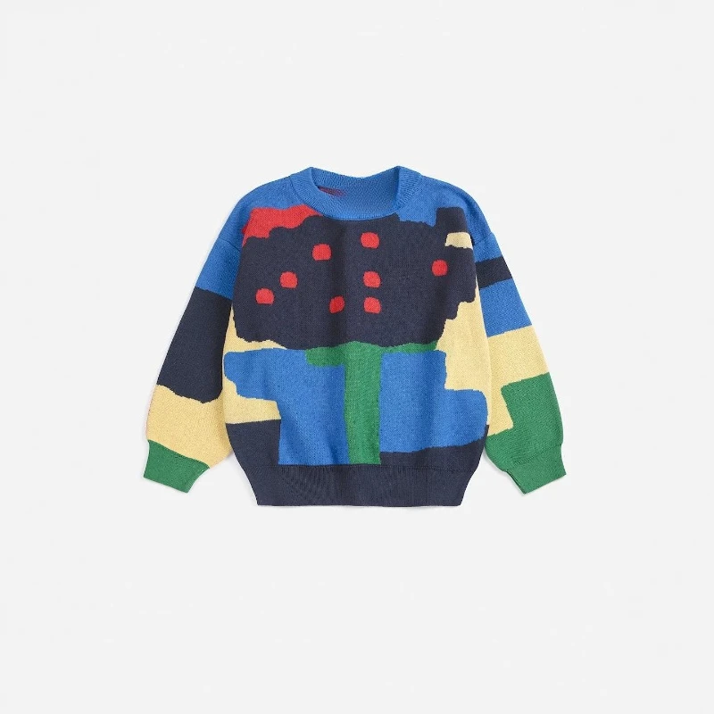 26 AW BC Children's Knitted Sweater Baby Round Neck Pullover Warm Knitted Shirt for Boys and Girls Knitted Jacket for Kid
