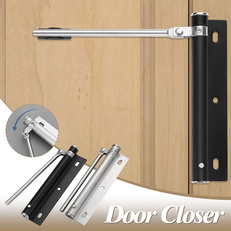 

Stainless Steel Automatic Door Closer Push-Pull Door Anti-Collision Silent Door Closer Hydraulic Adjustable Easy Home Use New