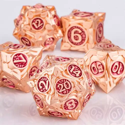 Imagen 2 del producto Juego de dados de 7 Uds., dados de Metal DND, juego completo de dados para mazmorras y dragones, dados poliédricos, dados RPG, dados D & D, regalo