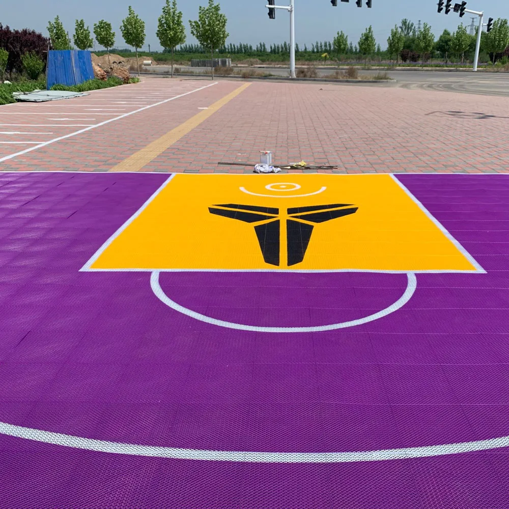 Beable Outdoor Half Sports Court 3x3  PP Basketball Playground Interlocking Flooring For Backyard With Full 3 Point Line LOGO