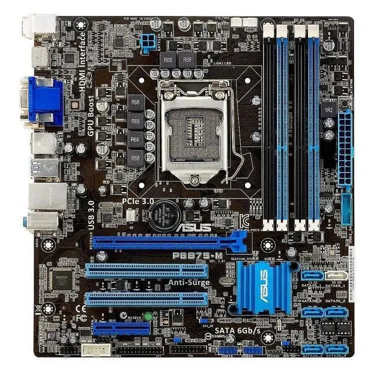 ASUS P8B75-M Motherboard LGA 1155 Intel B75 2×DDR3 16GB support Core i3-2130 G2020 3240 2320 3570 3770 G540 cpu Micro ATX