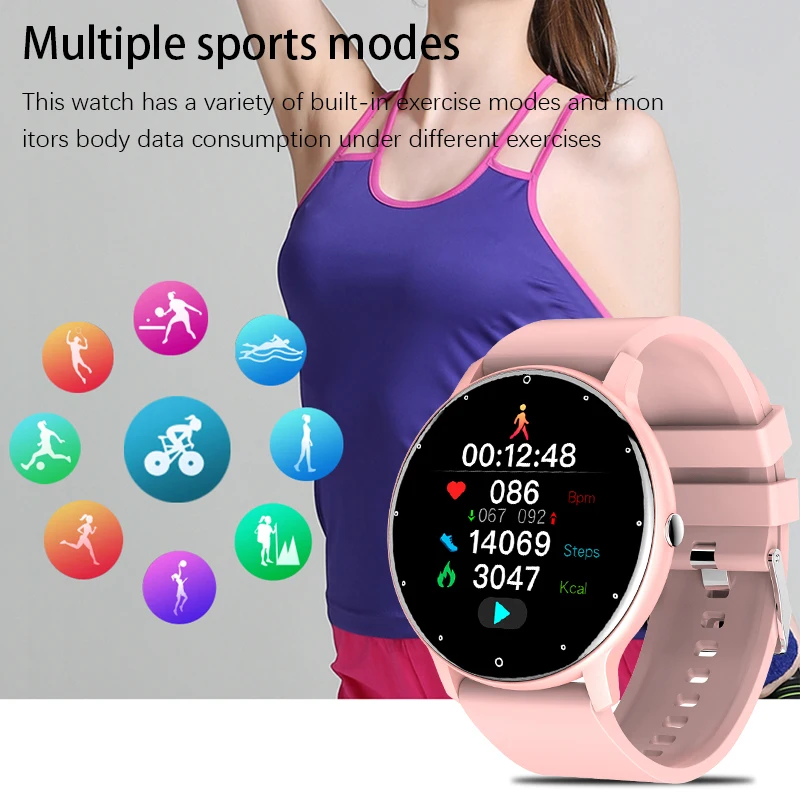 LIGE Fashion Women Smart Watch Real-time Activity Tracker Heart Rate Monitor Sports Women Smart Watch Men Clock For Android IOS