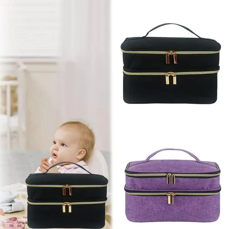 เย็บจัดเก็บเครื่องมือเย็บผ้ากรณี Double Layer เย็บกล่องเก็บสําหรับอุปกรณ์เย็บผ้า 2 WAY Zipper กระเป๋า