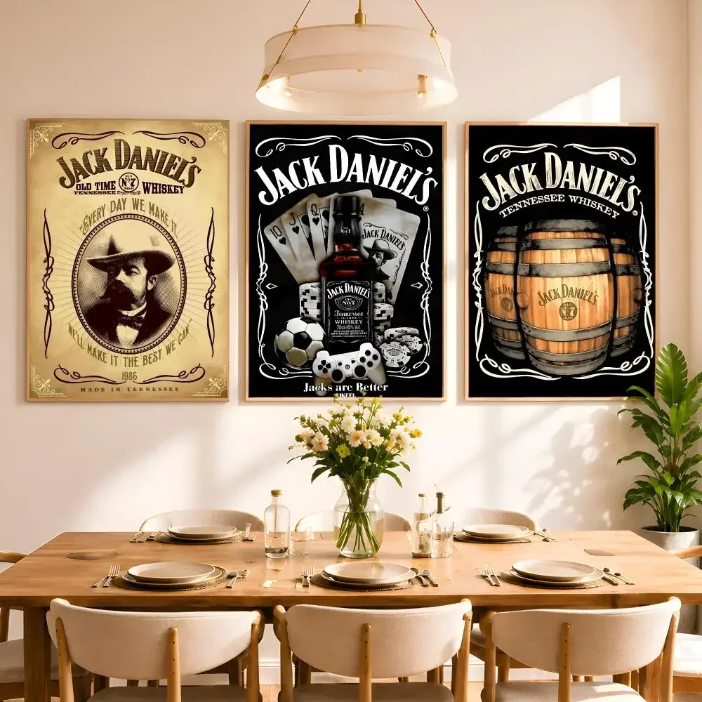 Classic J-Jack Daniels Painting  Canvas Poster Art for Bedroom Living Room Home Decor Wall Decoration Decals Gift
