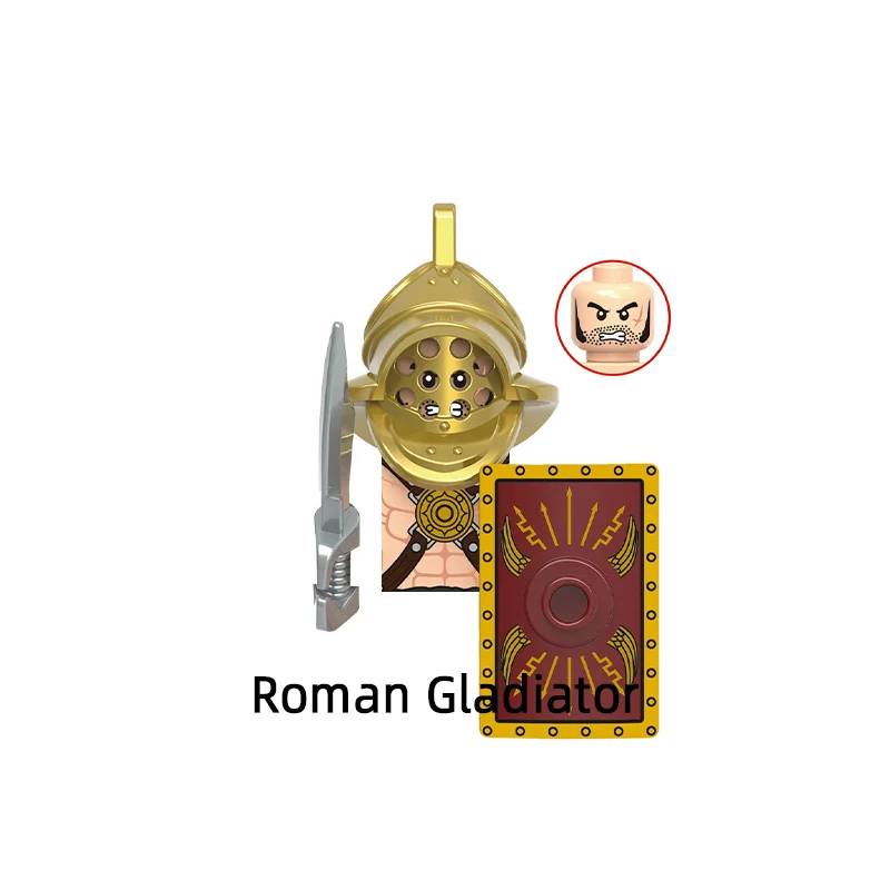 The Roman Gladiator Signifer Legion Soldier Archer Greece Hoplite Teutonic Hospital Knight Templar Model Blocks MOC Bricks X0320