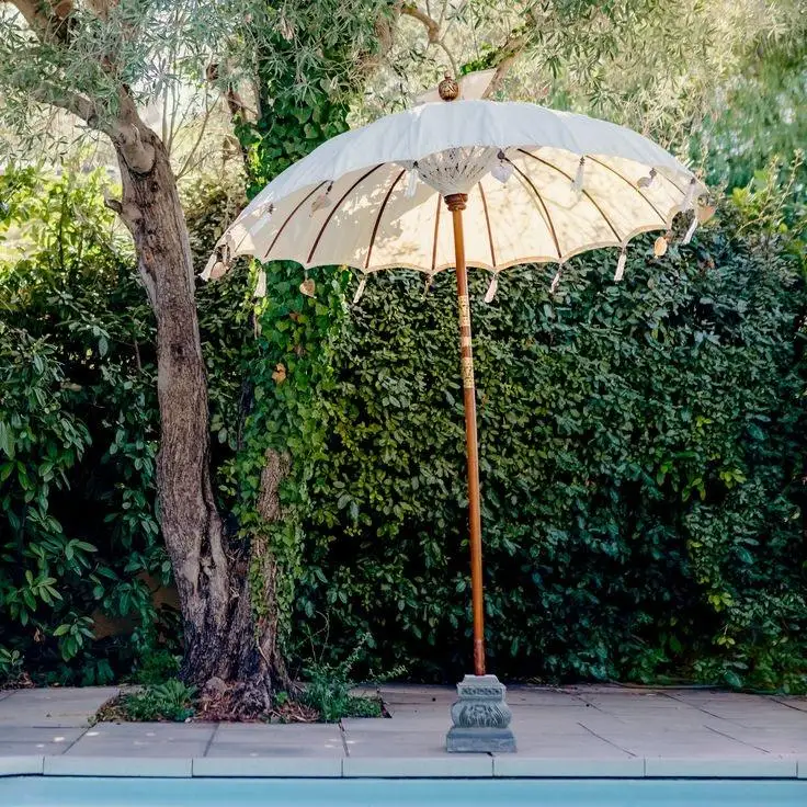 MORE DESIGN Free Sample Wedding Swimming Pool Sun Shade Folding Parasol Patio Garden Outdoor Beach Umbrella With Base