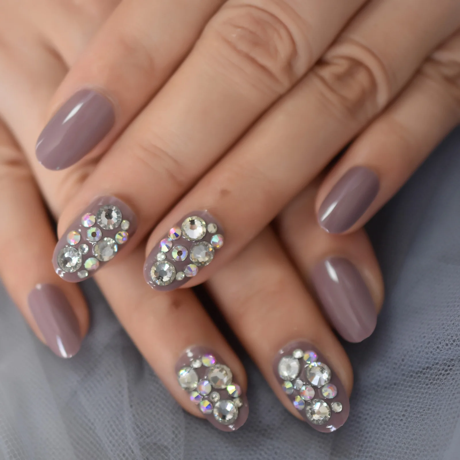 Cristal diamante gemas decoração imprensa em unhas falsas brilhante uv cobertura completa oval falso prego salão manicure uso diário dicas