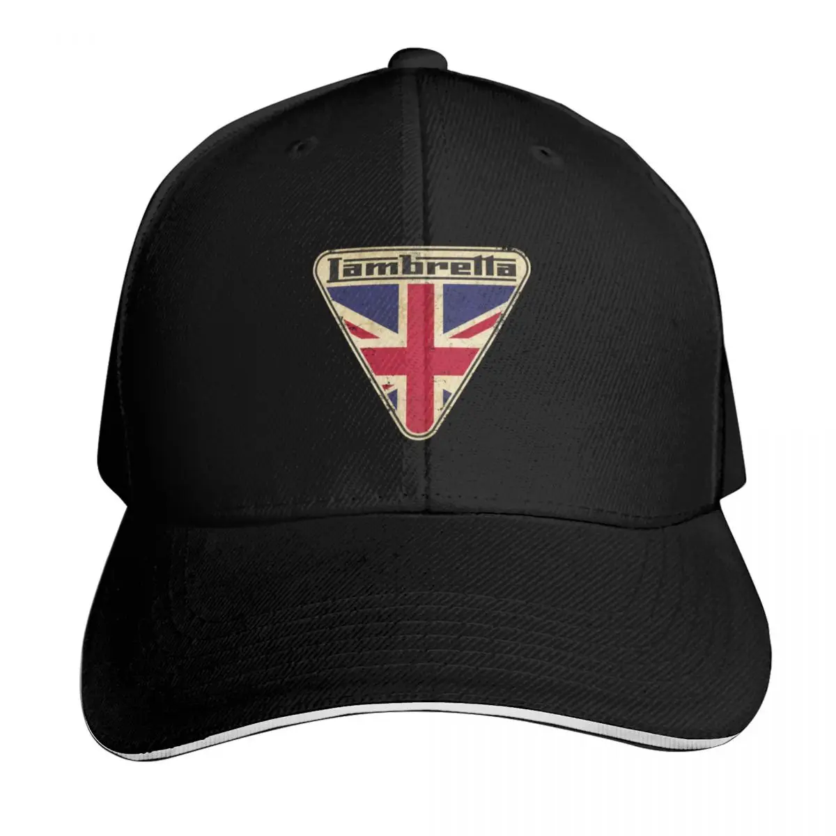 Lambretta Scooter Union Jack Logo Baseball Cap Summer Beach Travel Streetwear Hip Hop Trendy Vintage Retro Embroidered
