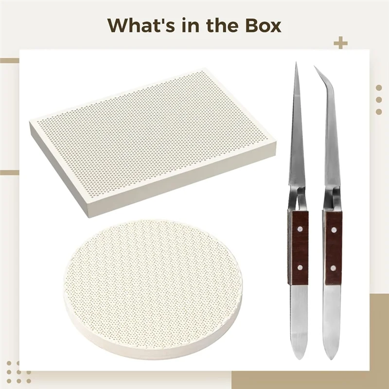 AT02-2 Pieces Welding Block Honeycomb  Plate Block Insulation Brick For Jewelry Welding, Forging