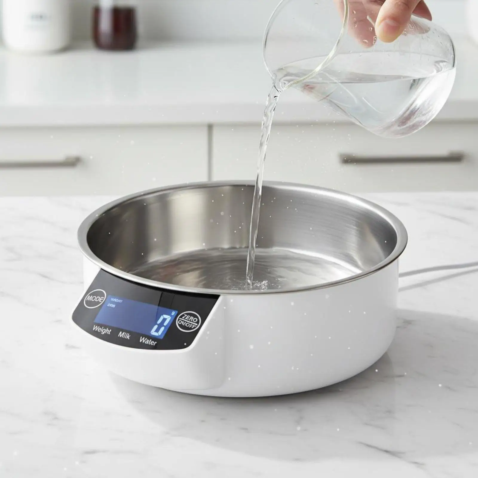 Stainless Steel Bowl Scale Measuring Digital Bowl Scale Tare Function Kitchenware for Home Cooks, Pet Owners, Cooking