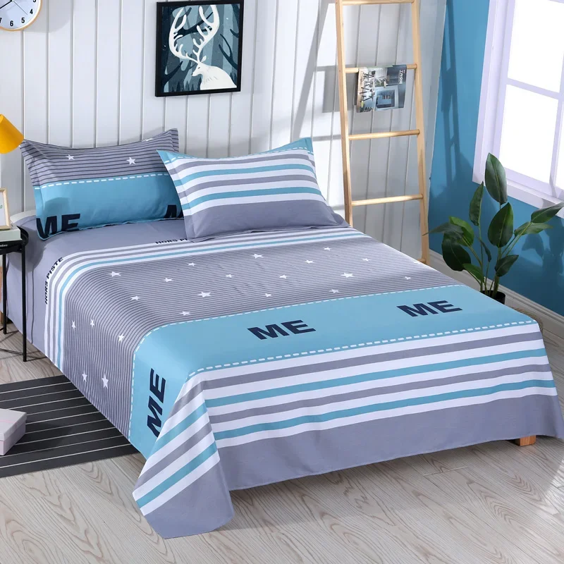 Bed Sheet 100% Cotton Sheets for Bed Bedcover Pure Cotton Fitted Sheets Bedroom Dormitory Comfort Sheets Breathable Sheets