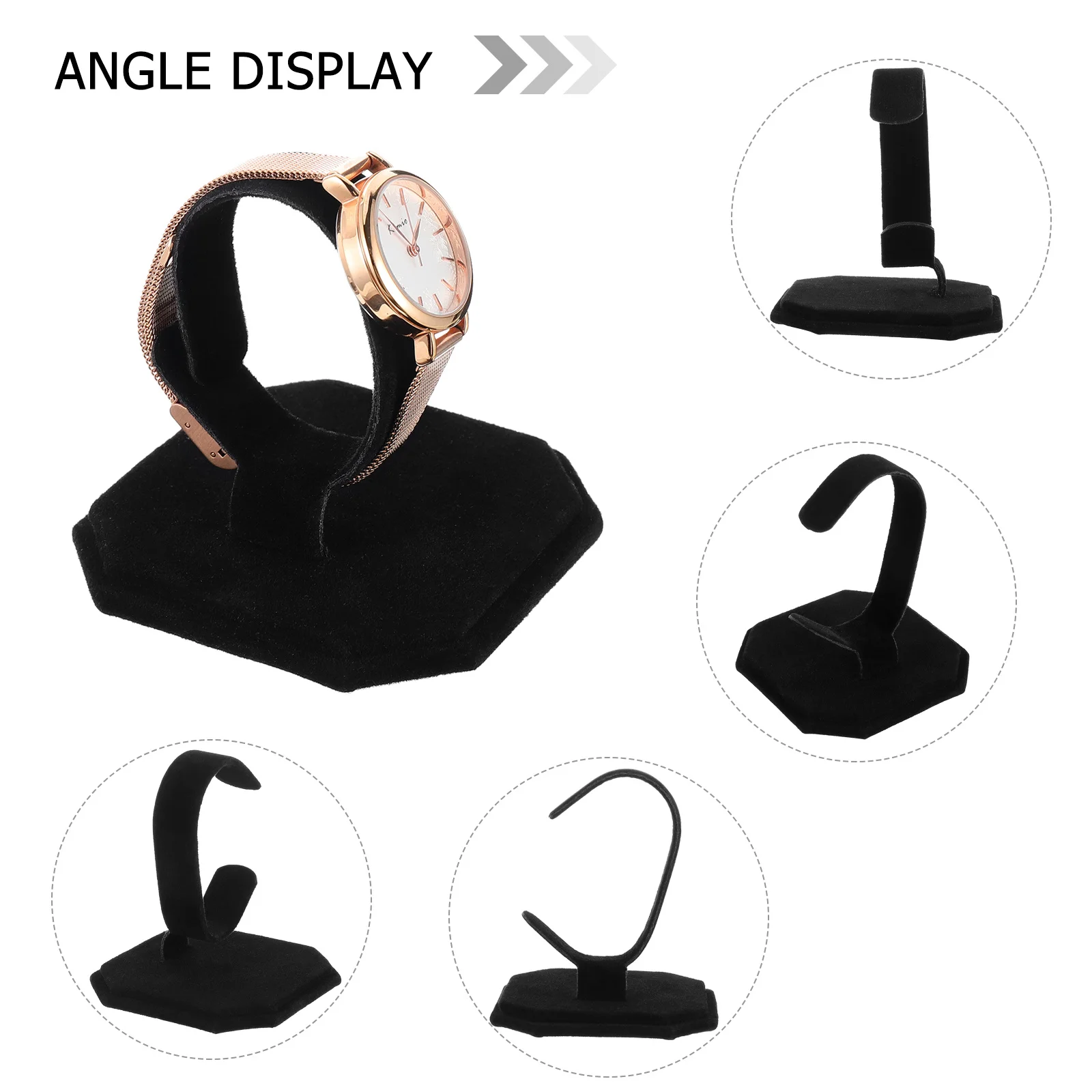 

2 pcs Watch Stand Flannel Crafted Display Holder For Wristwatch Organizer Home Decor Accessory Jewelry Showcase Storage Rack