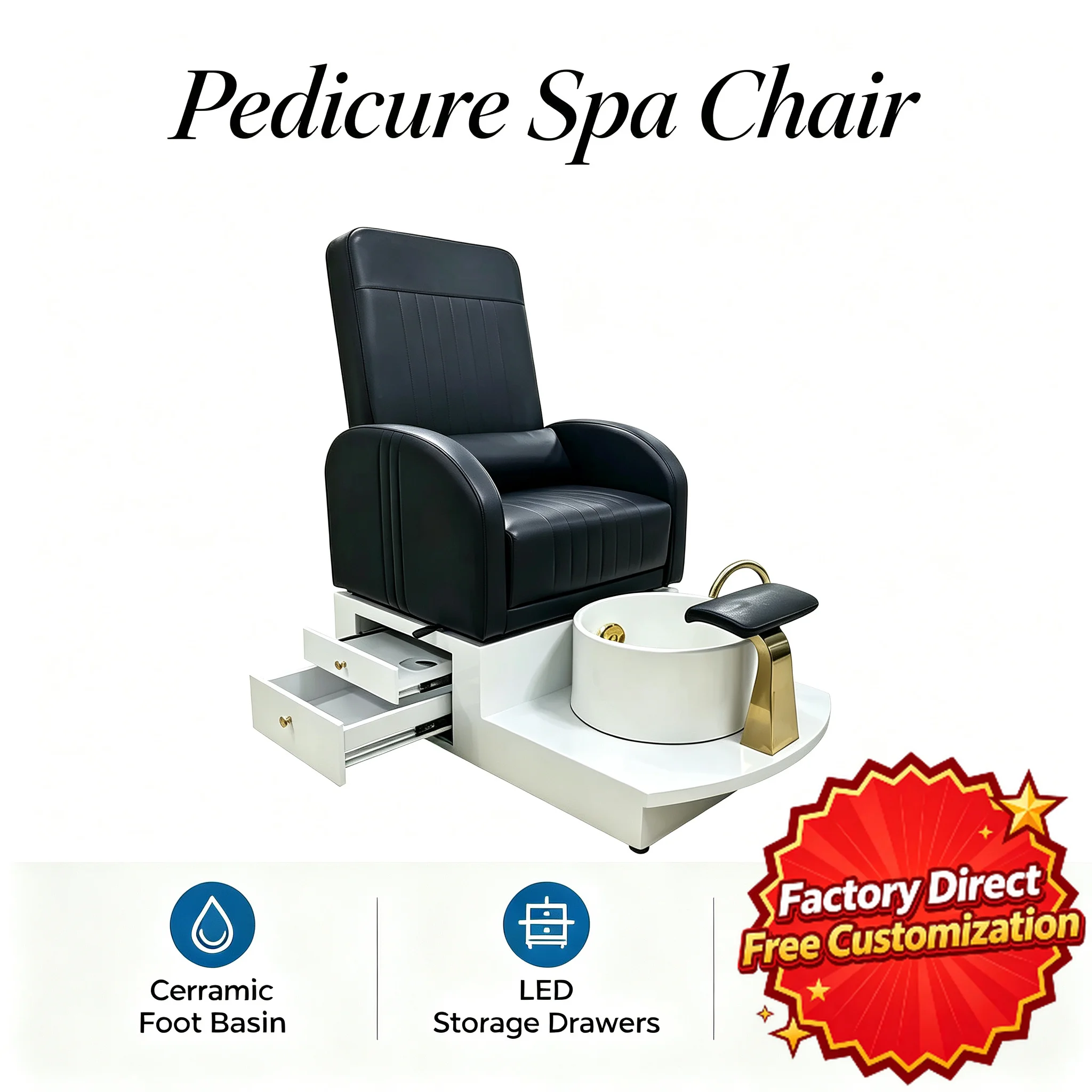 Beauty Salon Pedicure Chair Reclining Manicure Nail Chair Foot Spa Massage Sofa Salon Furniture For Nail Studio Use