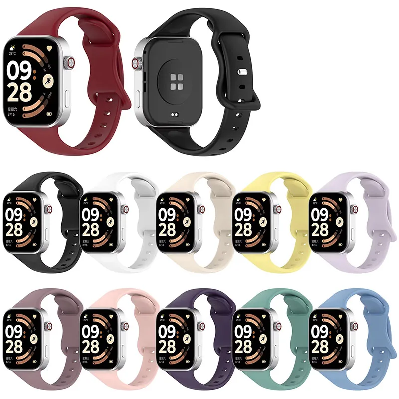 Slim Silicone Strap For Redmi Watch 6 Active/6 Lite/6/5/4 Sport Bracelet Wristband For Xiaomi mi band 10Pro/9/8 Pro Correa Belt