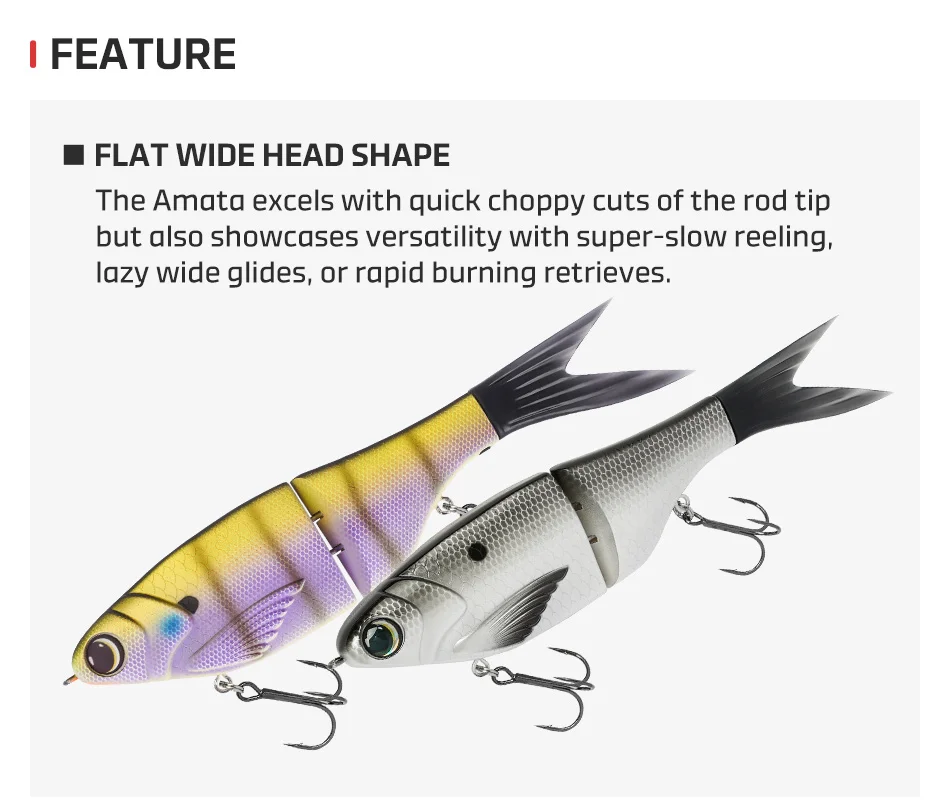 Nr.: 215 mm 73 g Amata Glide Swimbait-Köder, langsam sinkende Silikon-Wobbler für Hecht, Bass, Shad Glide, Swimbait-Angelköder – Detail 7