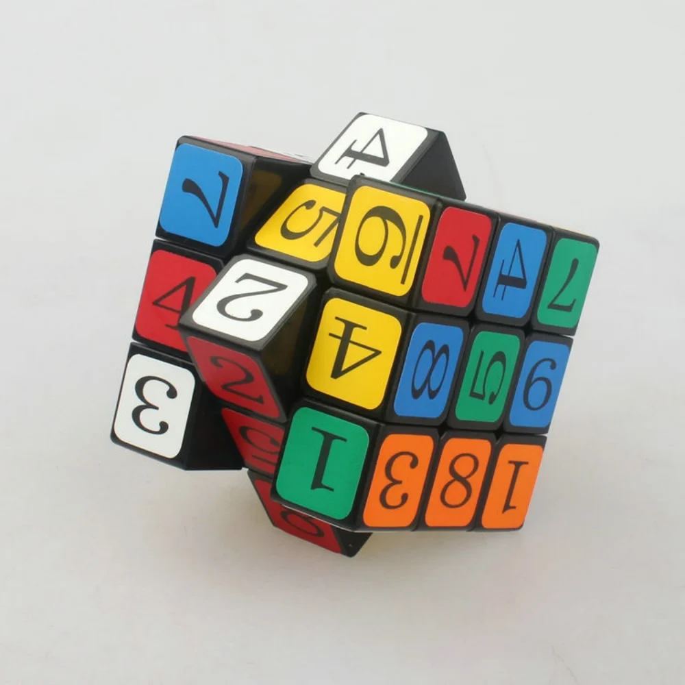 TiSe 3x3 Zahlen Zauberwürfel 57mm Sechsfarbige Aufkleber 3X3X3 Super Schwierigkeitsgrad 4 Farben Personalisiertes professionelles Geschwindigkeits-Puzzle-Spielzeug