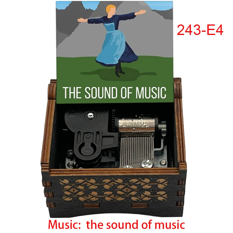 Do Re Mi My Favorite Things Wooden Wind Up Music Box صوت الموسيقى موضوع الأغنية الموسيقية هدية للطلاب المعلمين الهدايا #3