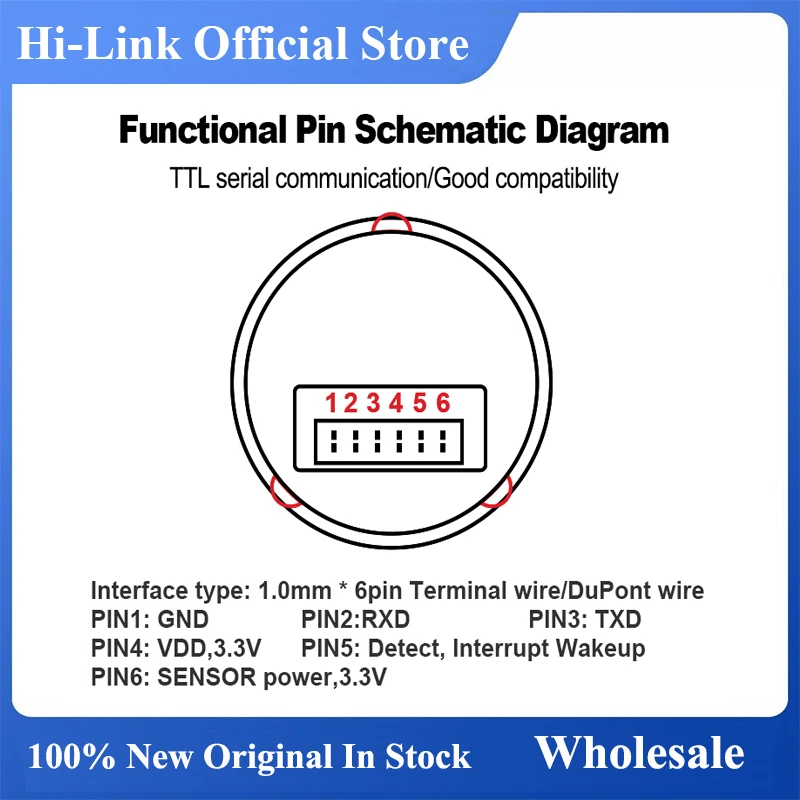 Hi-Link HLK-ZW101 ZW111 ZW0608 ZW0623 ZW0642 ZW0901 ZW0905 ZW0906 ZW0919 Półprzewodnikowy moduł linii papilarnych wykrywanie małej mocy — zdjęcie produktu 2