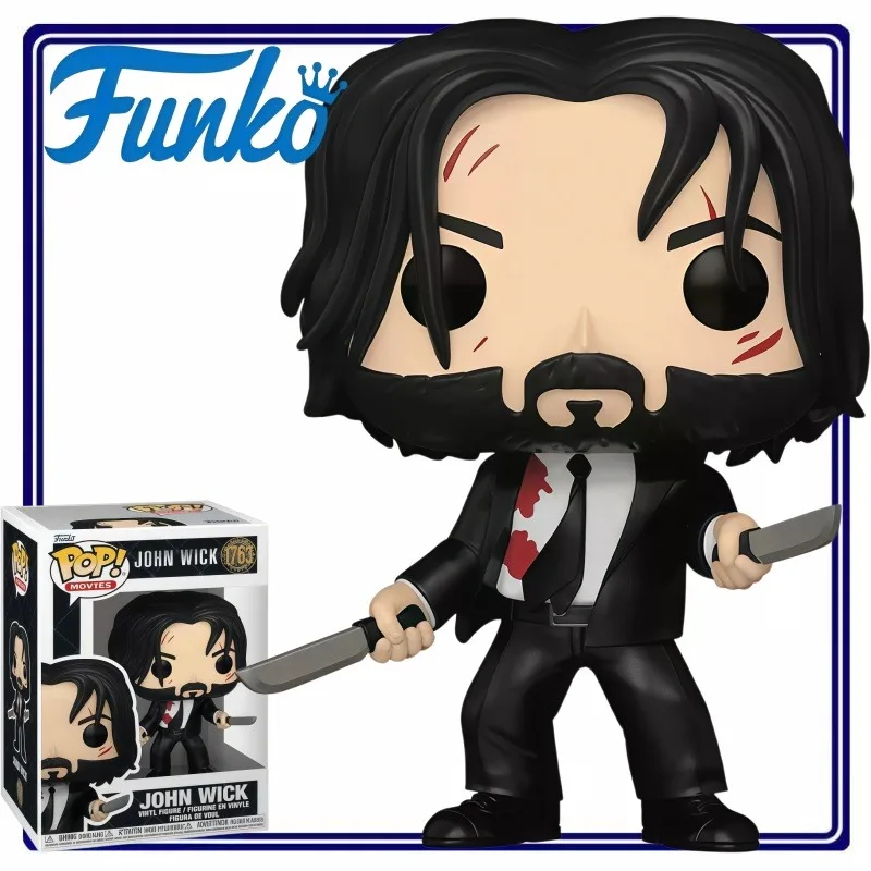 Funko Pop John Wick with Dual Knives Movies Collectible Vinyl Figure Desktop Ornament Home Decoration Great Gift for Movie Fans