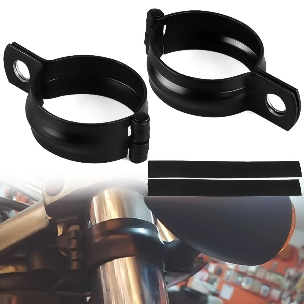 2Pcs Motorcycle Front Fork Clamp Turn Signal Light Mount Bracket Holder 32mm-41mm Universal Fit For Honda Kawasaki Suzuki Yamaha