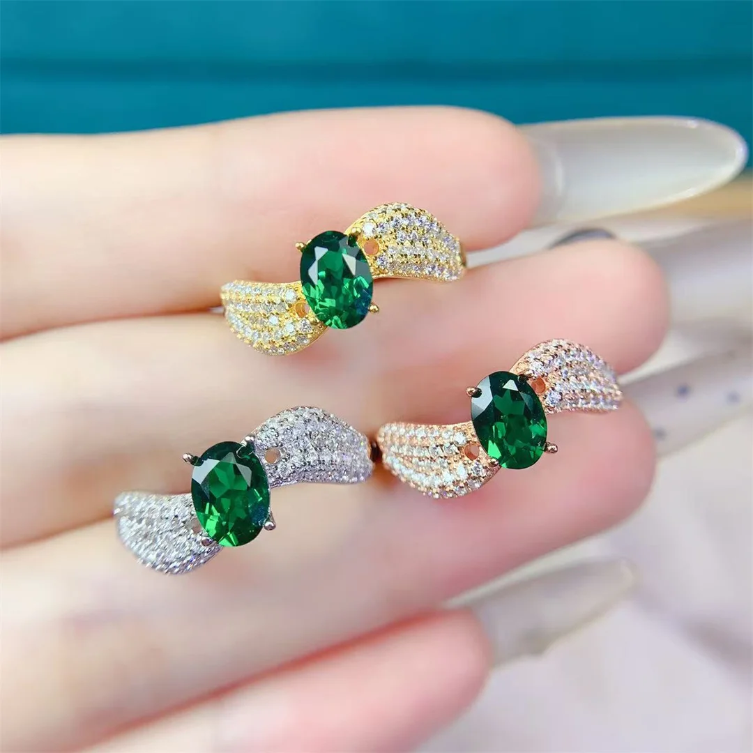 

Эксклюзивное дизайнерское кольцо Diopside, светящееся серебро S925, модный подарок, роскошные ювелирные изделия, безупречное мастерство