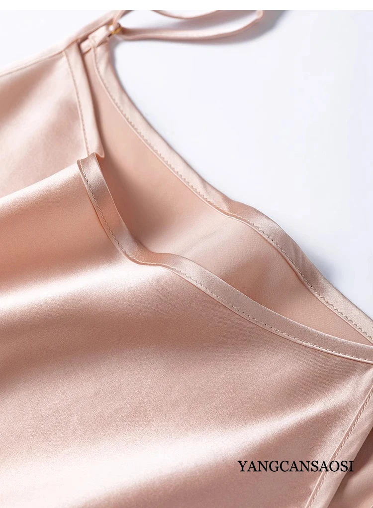 2025 المرأة ربيع جديد 20 مللي متر صغيرة الوزن الثقيل 100% حرير التوت الطبيعي عادي الساتان قطري قطع بلون مثير حزام داخلي #3