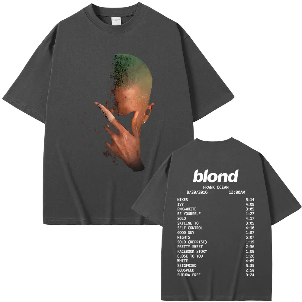 Rapper Frank Fashion Vintage Graphic T-shirts Men Women Ocean Hip Hop Trend T Shirts Blond Oversized T-shirt Man Cotton Tshirt