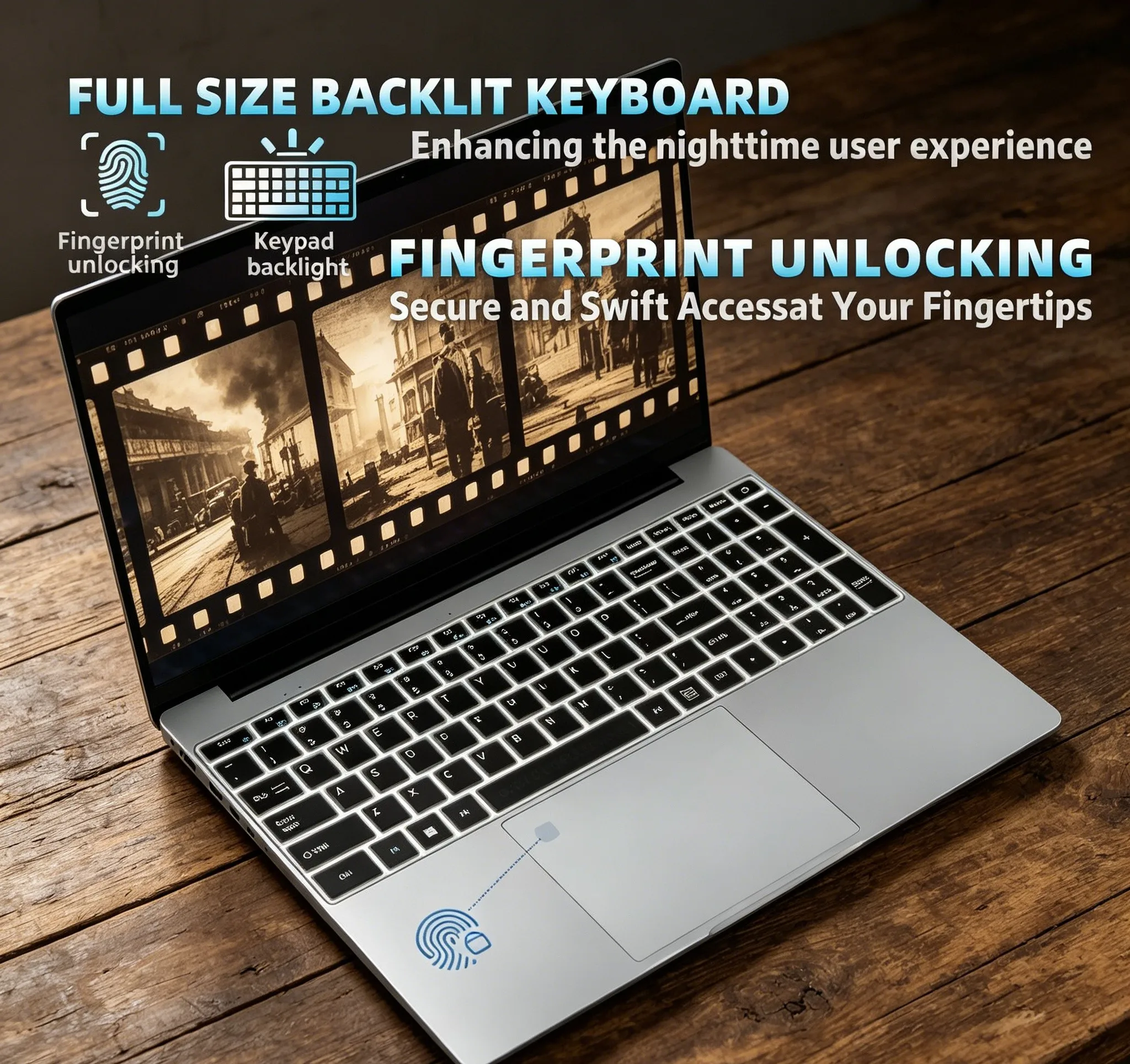 Windows 11 Portable Home PC New Fingerprint Unlock Notebook 15.6'' Intel i7 8550U 32GB 2TB SSD