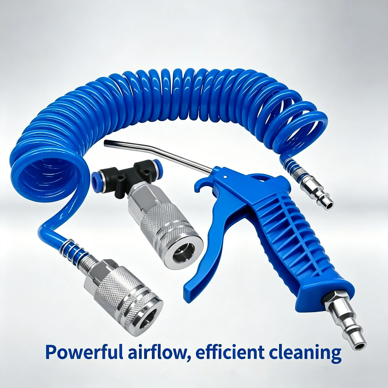 Air Duster with 5m Retractable Hose, Blower Spray Tool Kit 5.5mm Steel Nozzle for Truck Dust Blower Clean, Garage & Shop Use