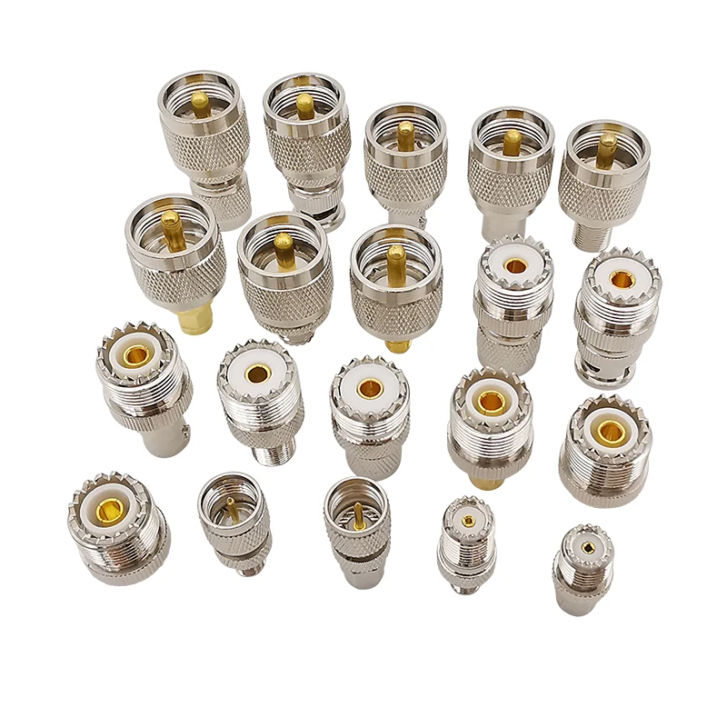 

20Pcs UHF PL259 SO239 RF Adapter To SMA BNC TNC MCX FME F-Type MiNi-UHF Male Female Coaxial Coax Connector Radios Test Converter