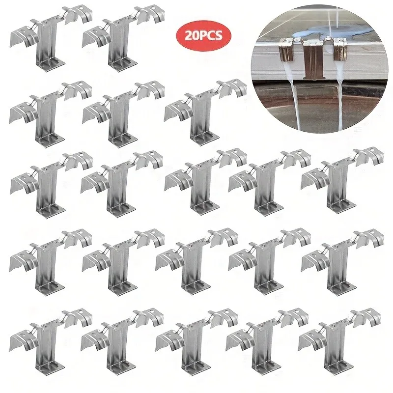 

20Pcs Solar Drainage Clips – 304 Stainless, Anti-Dust Water Guide for 30mm PV Frames