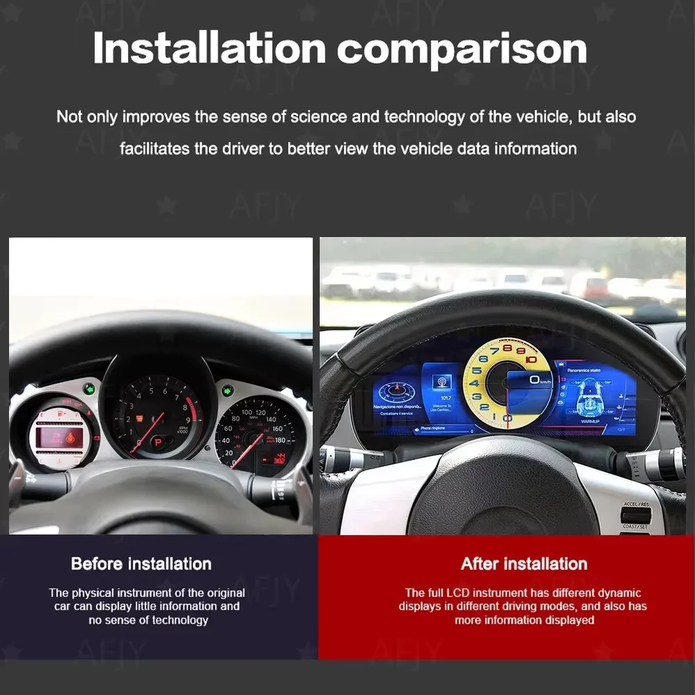 For Nissan 350Z Z33 370Z 2008-2019 Car LCD Dashboard Digital Cluster Virtual Cockpit Instrument Speedometer Multifunctional