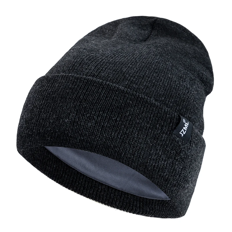 Neue Stil JZML Brief Plüsch Satin Gefüttert Antistatische Beanie Hut Herbst & Winter Hüte Für Männer Und Frauen Outdoor gestrickte Hüte – Detail 10