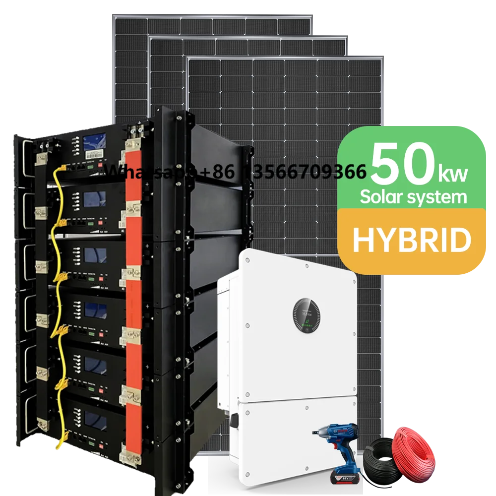 

50Kw 30Kw Hybrid Off-Grid Solar Power System Monocrystalline Silicon Solar Panels with MPPT Controller