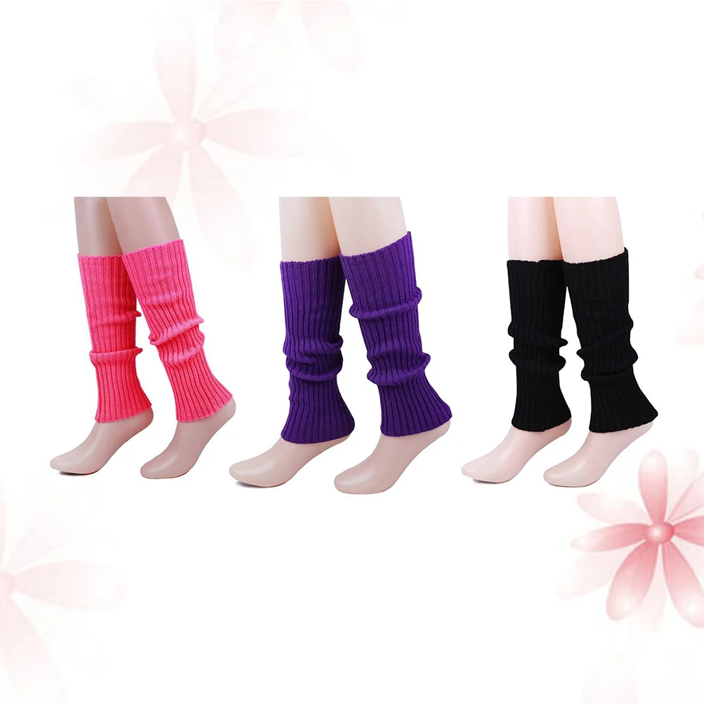 

3 Pair Wool Socks Cover Knee Support Pad For Running Sports Elastic Compression Sleeve Warmth Joint Pain Relief Elastic Knee