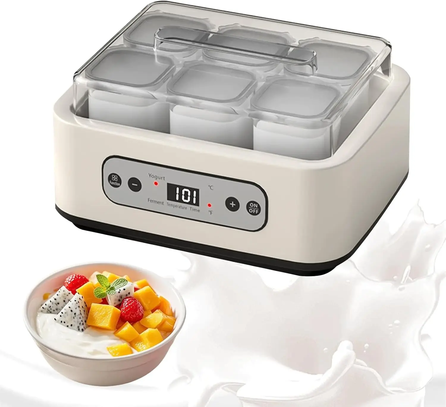 

1 Set Yogurt Maker 26x20x15cm 1.5L Automatic Yogurt Maker With Timer & Temperature Control For Dining Kitchen Bar Machine